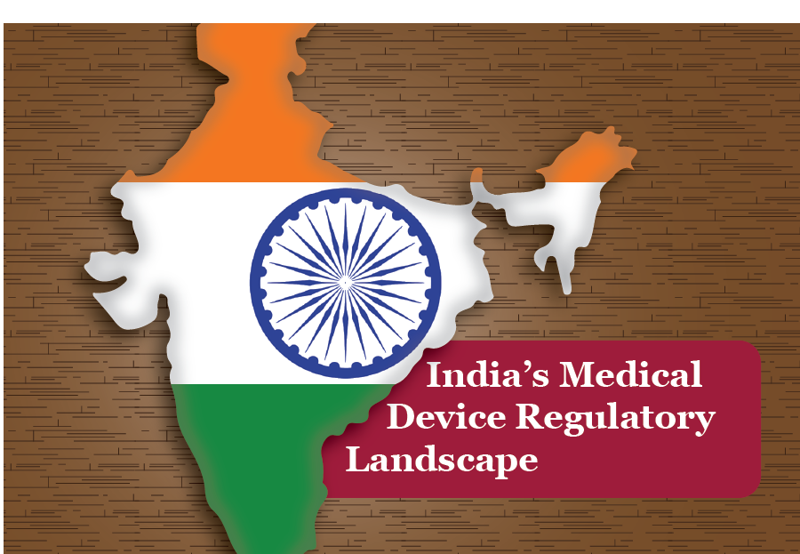 India outline with india flag inside advertising medical devices in the region