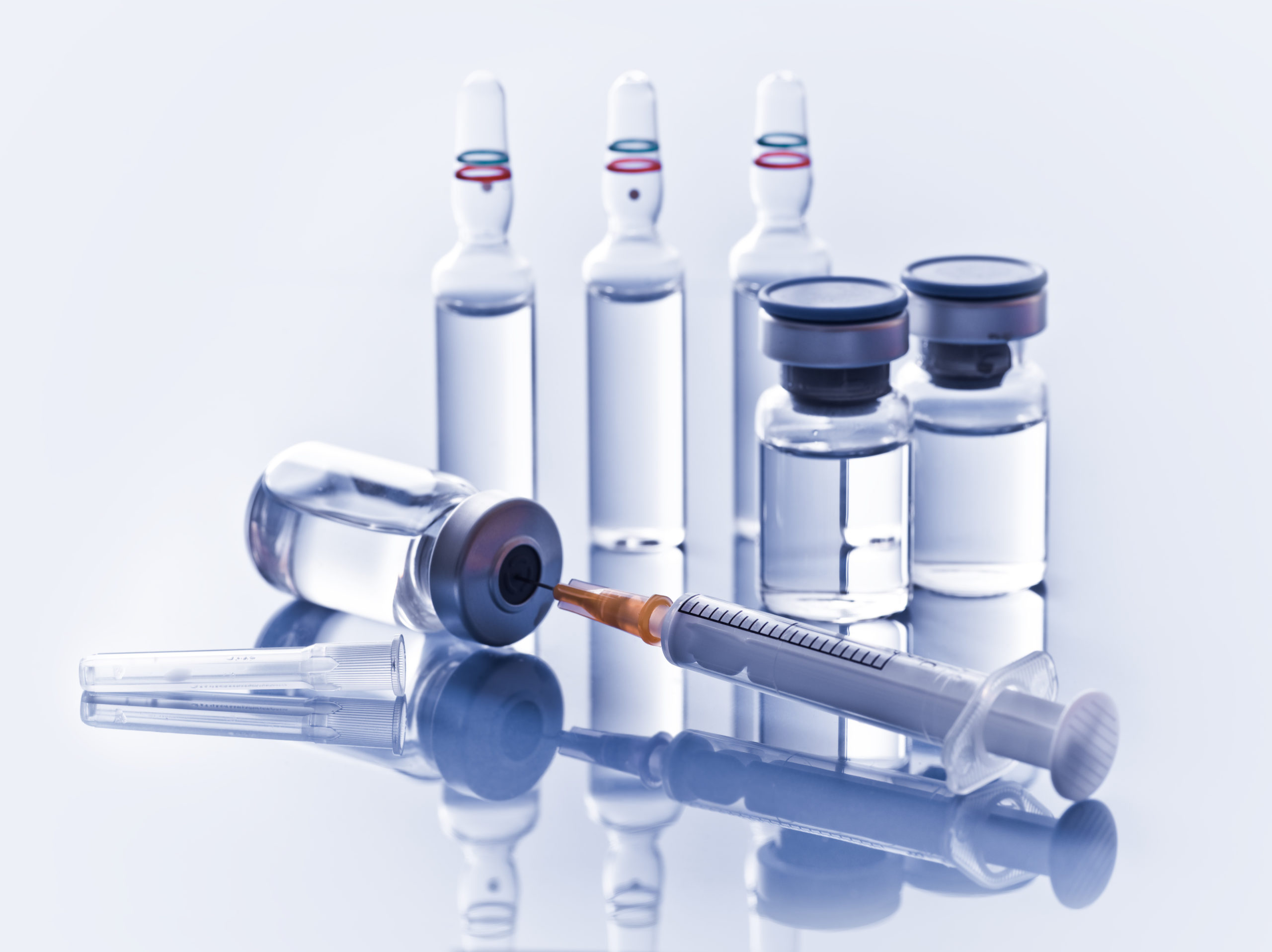 medical vials and syringe