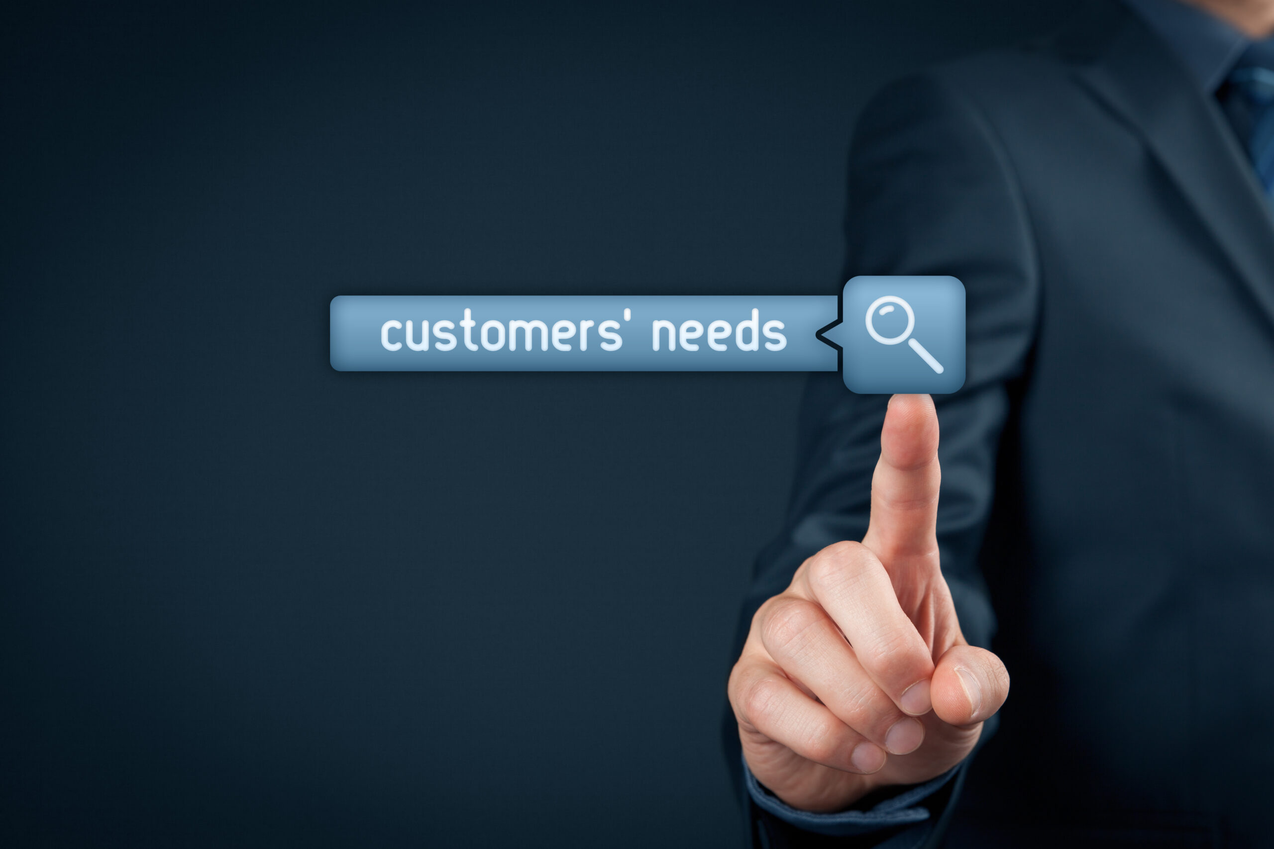 Business searching customer needs in a search engine