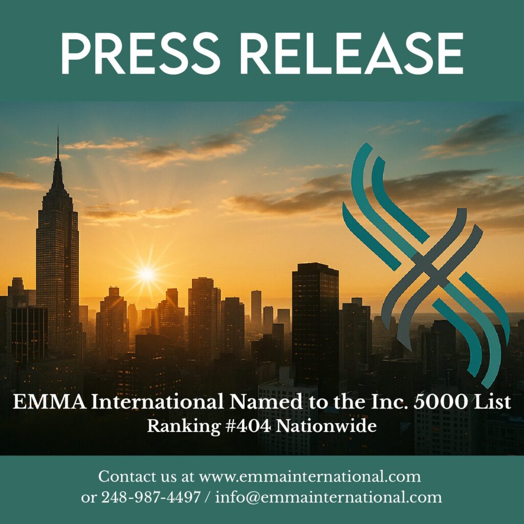 EMMA International Consulting Group, Inc. Named to the 2025 Inc. 5000 List Ranking #404 Nationwide