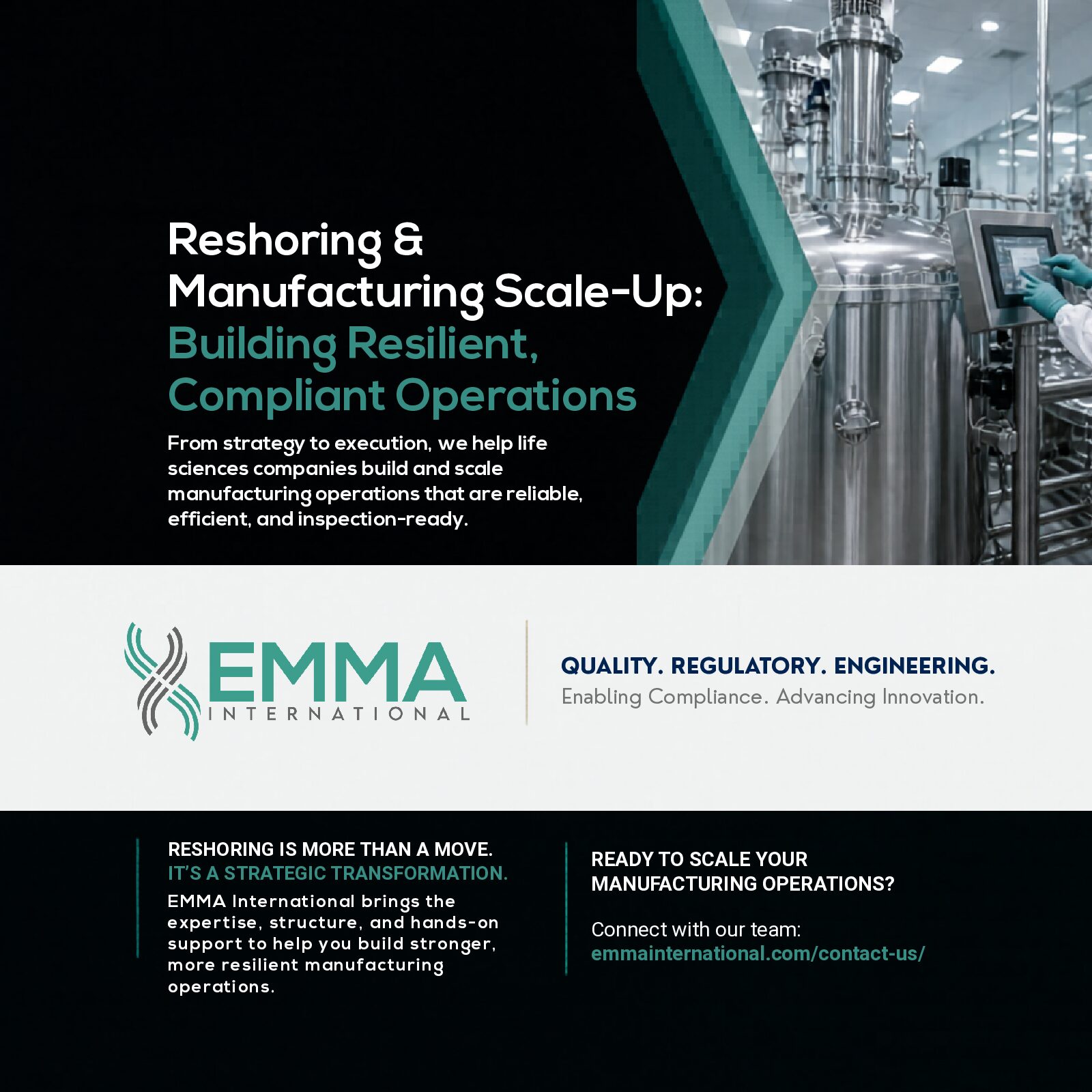 Reshoring & Manufacturing Scale-Up: Building Resilient, Compliant Operations 